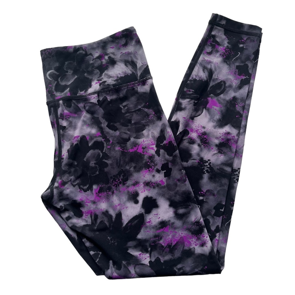 Zyia Active Women’s Purple Floral Watercolor Soft N’ Snug High-Rise Leggings 28”